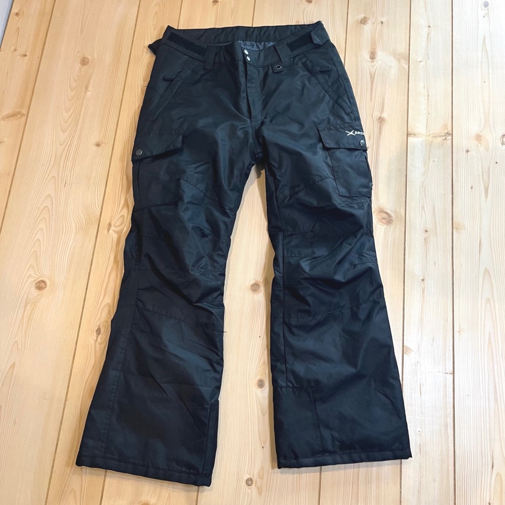 Arctix Boys Cargo Snow Pants Black Winter‎ Ski Sledding Large L 14/16 Insulated